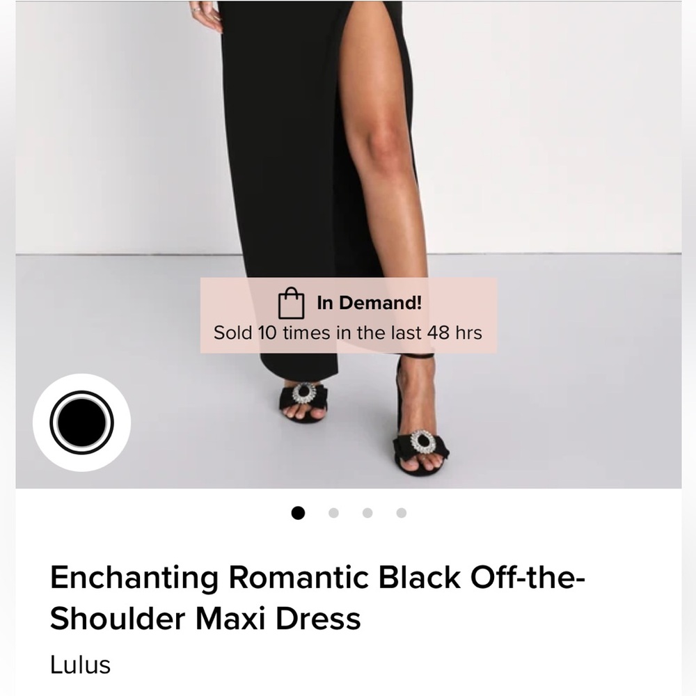 Lulu's Enchanting Black Off-Shoulder Wedding Dress - Picture 4 of 4